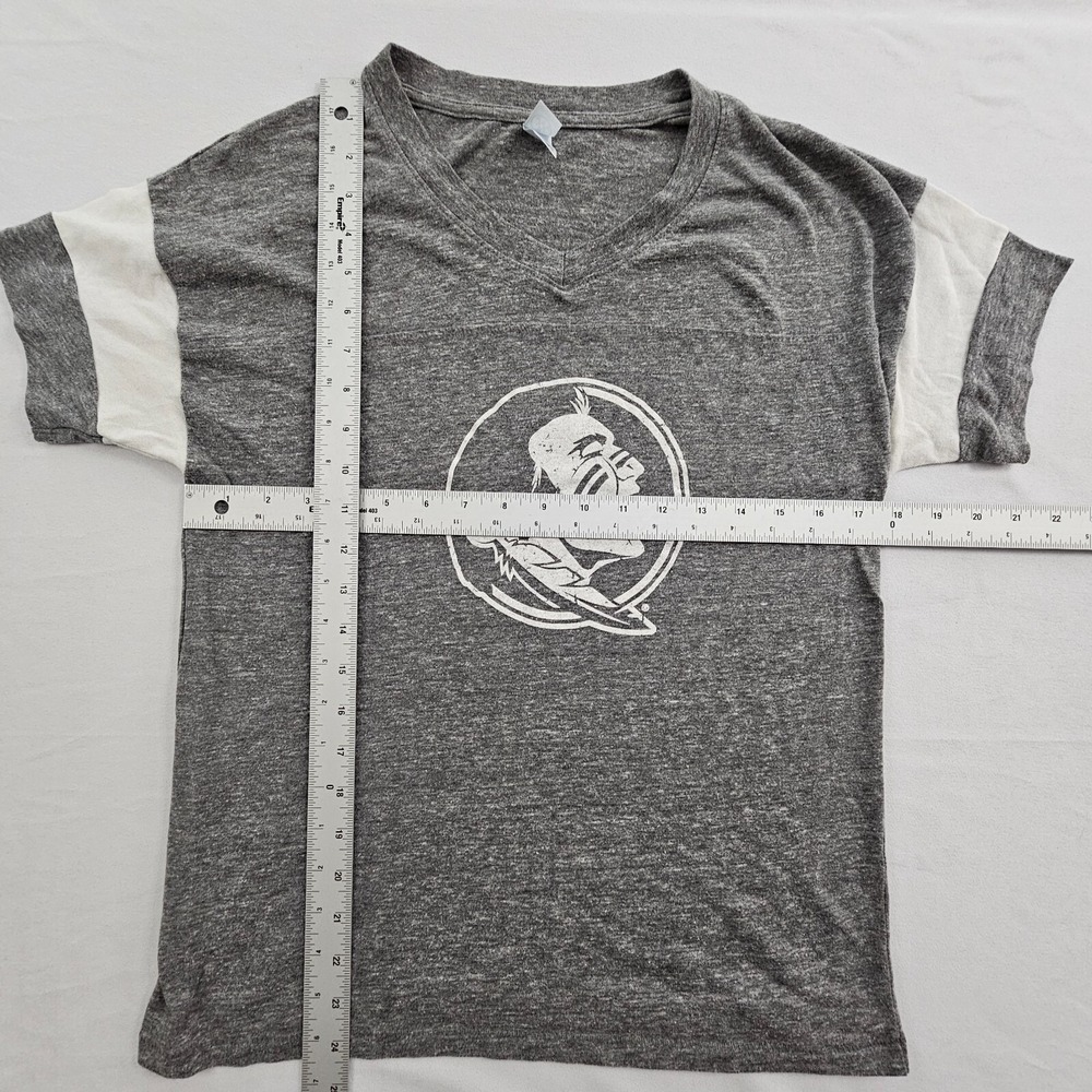 Florida State Seminoles Gray Short Sleeve V-Neck T-Shirt Women's S - Picture 5 of 7